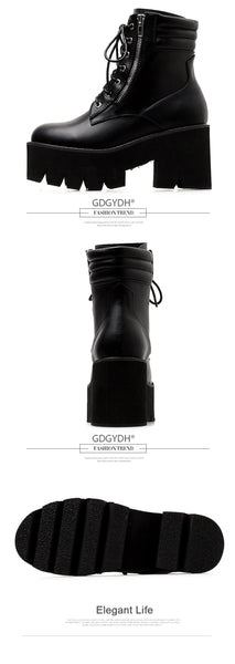 Faux Suede Combat Boots