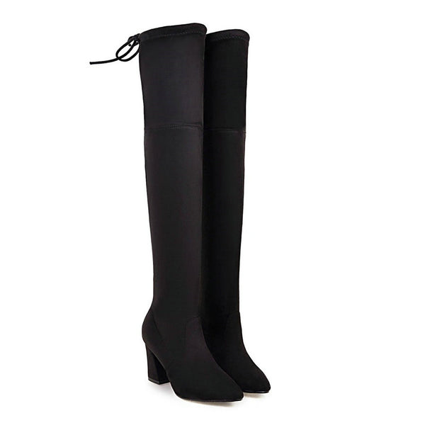 Faux Suede Over-the-Knee Boots