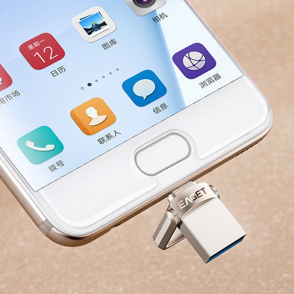 EAGET USB Flash Drive Pendrive For Micro Phone USB 3.0 Mini Pen Drives 128GB 32GB