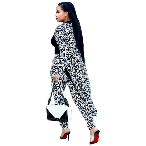 Summer 2 Piece Set Women Cardigan Long Trench