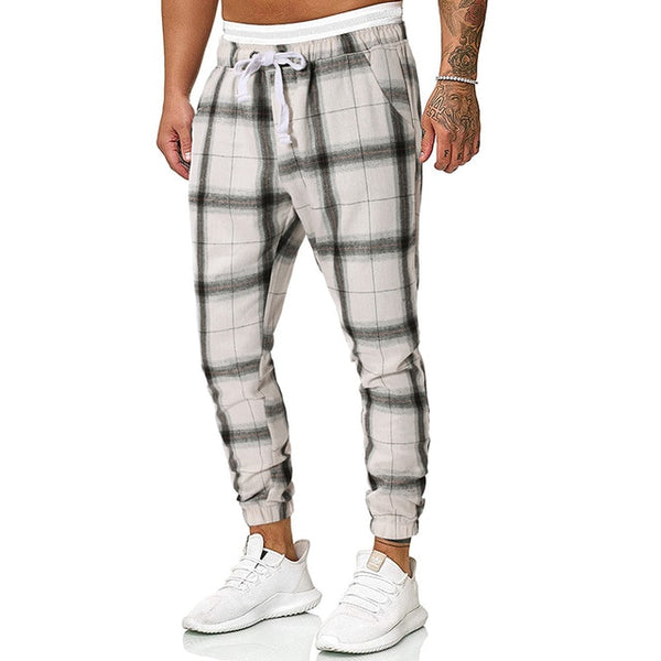Plaid Toggle Drawstring Windbreaker Joggers