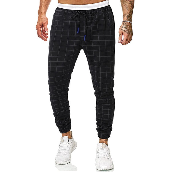 Plaid Toggle Drawstring Windbreaker Joggers