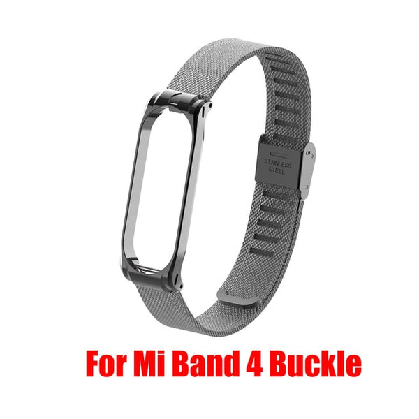 Stainless Steel For Xiaomi Mi Band 2 3 4 Strap Wristband Smart Watch Strap
