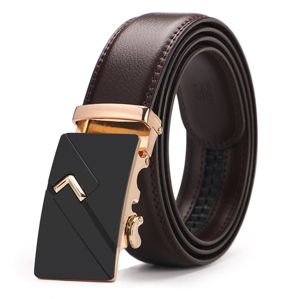 2019 New automatic buckle belts for men leather strap  men's belts Fashion brand designer male jean belt