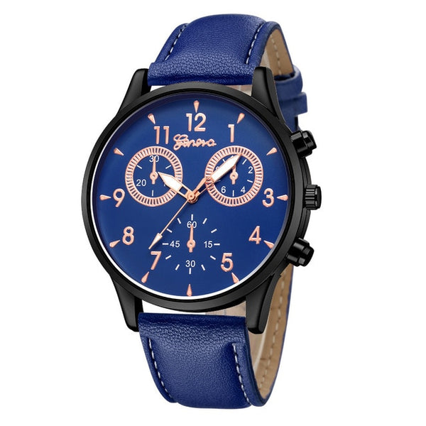 2019 Fashion Men's Leather Military Casual Analog Quartz Wrist Watch Business Watches Freeshipping & Wholesale Mnycxen #D
