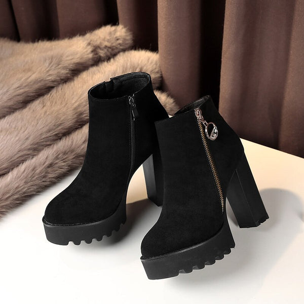 Platform Ankle Boots Women Autumn Winter Lady Shoes Fashion