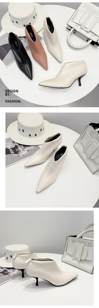 2019 Ins Autumn Early Winter Boots Women High Heels Shoes Pointed t