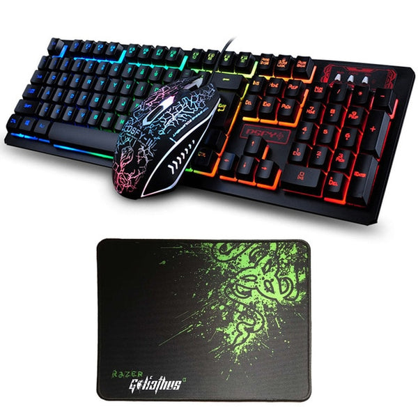 Gaming Keyboard + 2400DPI Pro Gaming Mouse Sets + Mouse Pad Gift