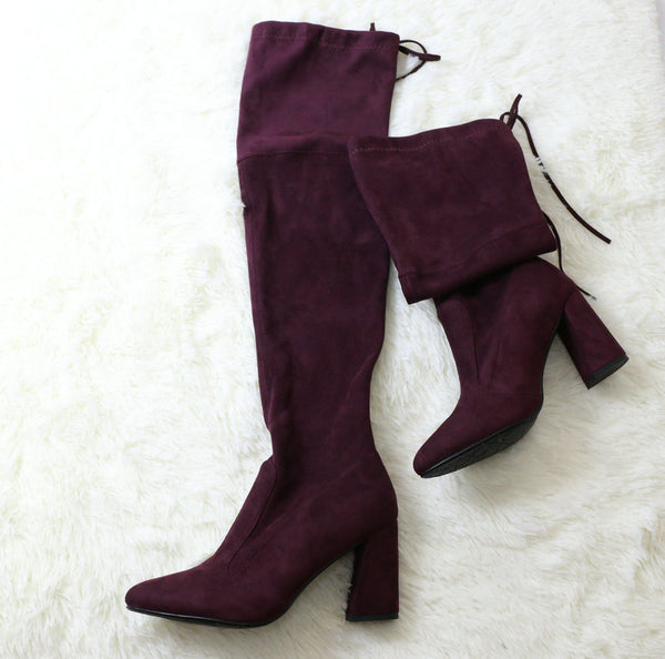 Faux Suede Over-the-Knee Boots