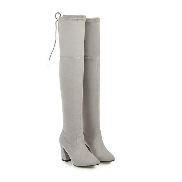 Faux Suede Over-the-Knee Boots