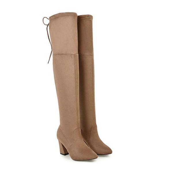 Faux Suede Over-the-Knee Boots