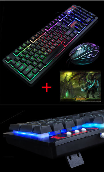 Gaming Keyboard + 2400DPI Pro Gaming Mouse Sets + Mouse Pad Gift