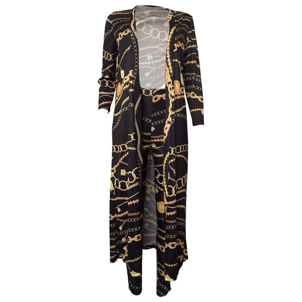 Summer 2 Piece Set Women Cardigan Long Trench