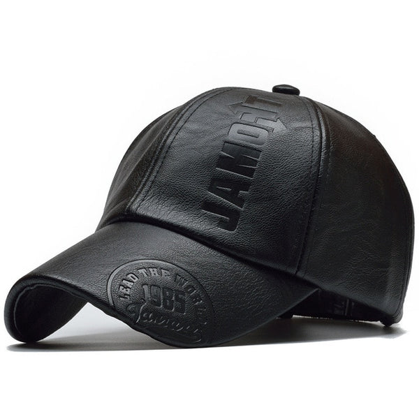 [NORTHWOOD] New High Quality Winter Cap PU Leather Baseball Cap Men
