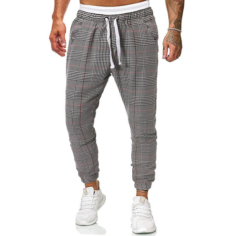 Plaid Toggle Drawstring Windbreaker Joggers