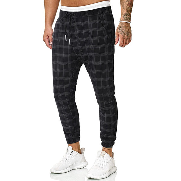 Plaid Toggle Drawstring Windbreaker Joggers