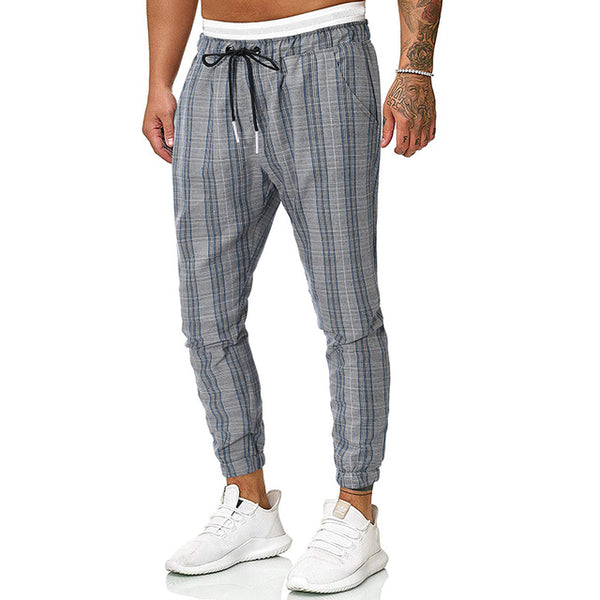 Plaid Toggle Drawstring Windbreaker Joggers