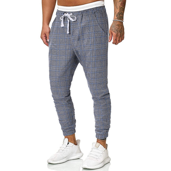 Plaid Toggle Drawstring Windbreaker Joggers