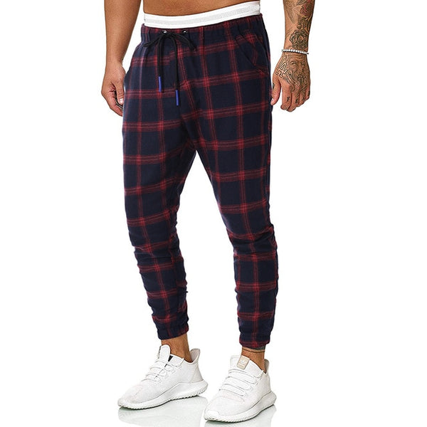 Plaid Toggle Drawstring Windbreaker Joggers