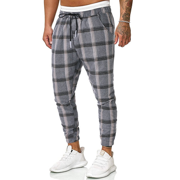 Plaid Toggle Drawstring Windbreaker Joggers