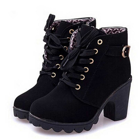 Ankle boots for women 2019 new elegant square heel shoes woman
