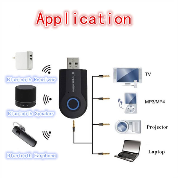 kebidu Bluetooth Transmitter 3.5MM Jack Audio Adapter Wireless Bluetooth 4.0