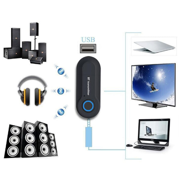kebidu Bluetooth Transmitter 3.5MM Jack Audio Adapter Wireless Bluetooth 4.0