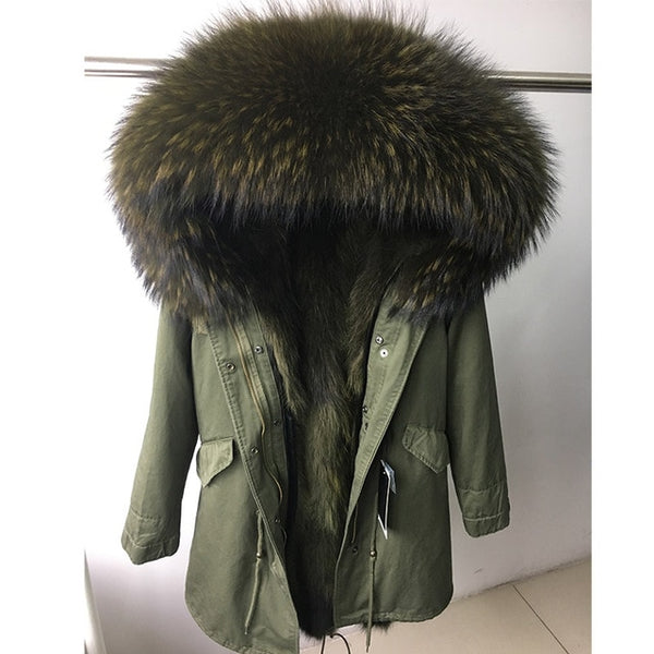womens fox fur coat parkas winter jacket coat women parka big real