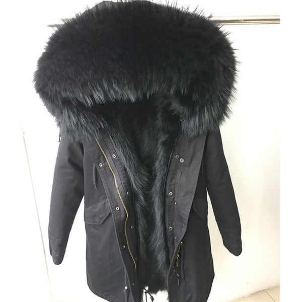 womens fox fur coat parkas winter jacket coat women parka big real