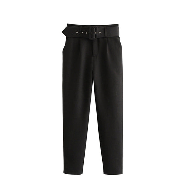 Glen Plaid Paperbag Pants