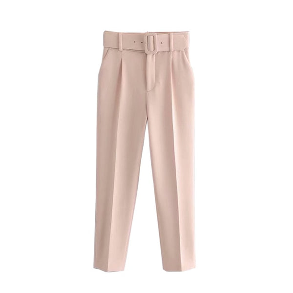 Glen Plaid Paperbag Pants