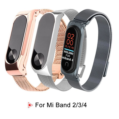 Stainless Steel For Xiaomi Mi Band 2 3 4 Strap Wristband Smart Watch Strap
