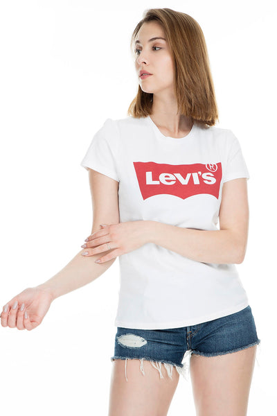 Levi's Printed Bicycle Neck T Shirts WOMEN T SHİRT