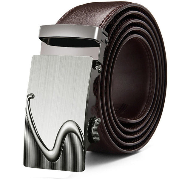 2019 New automatic buckle belts for men leather strap  men's belts Fashion brand designer male jean belt