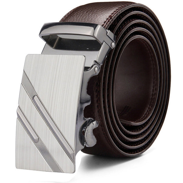 2019 New automatic buckle belts for men leather strap  men's belts Fashion brand designer male jean belt