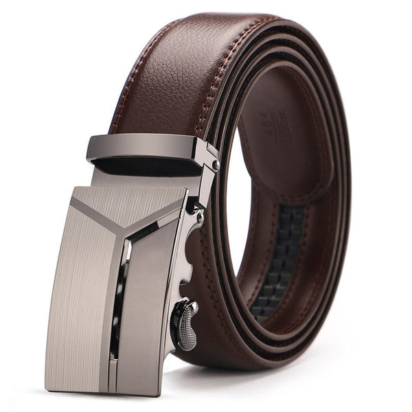 2019 New automatic buckle belts for men leather strap  men's belts Fashion brand designer male jean belt