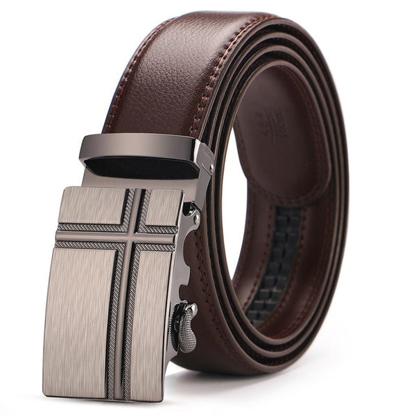 2019 New automatic buckle belts for men leather strap  men's belts Fashion brand designer male jean belt