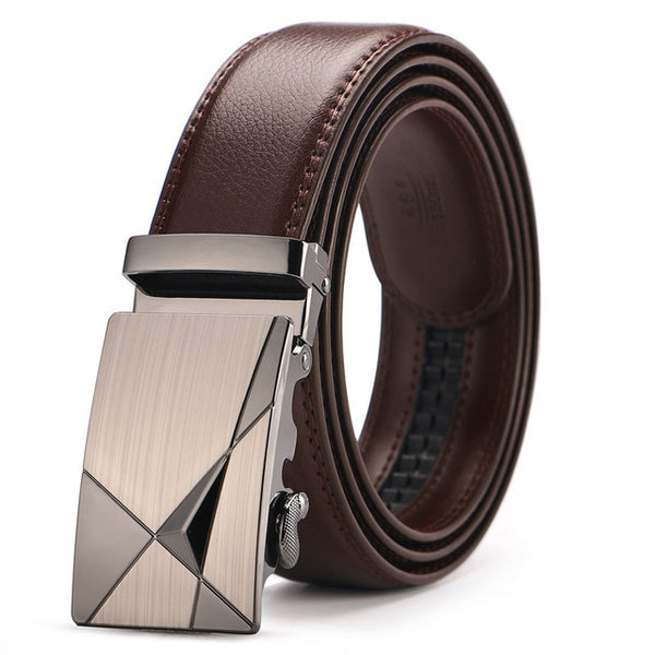 2019 New automatic buckle belts for men leather strap  men's belts Fashion brand designer male jean belt