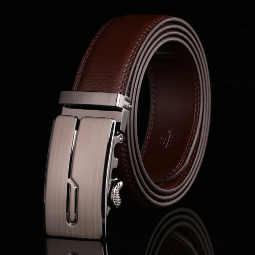2019 New automatic buckle belts for men leather strap  men's belts Fashion brand designer male jean belt