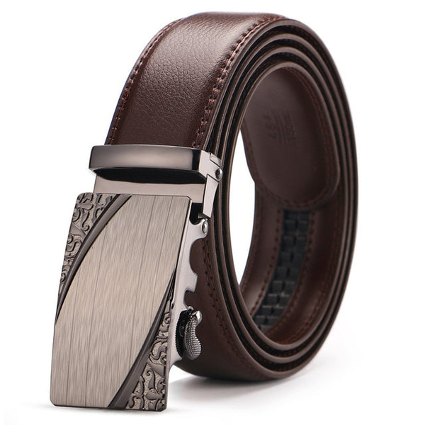 2019 New automatic buckle belts for men leather strap  men's belts Fashion brand designer male jean belt