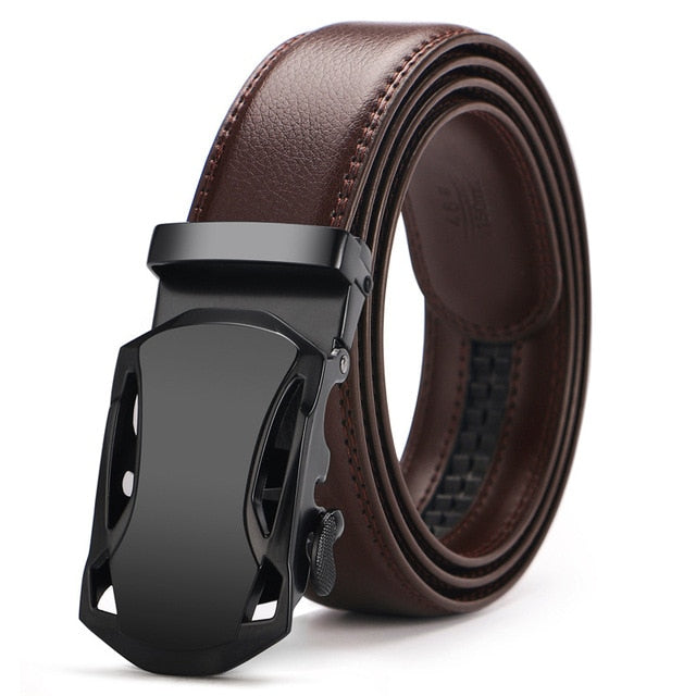 2019 New automatic buckle belts for men leather strap  men's belts Fashion brand designer male jean belt