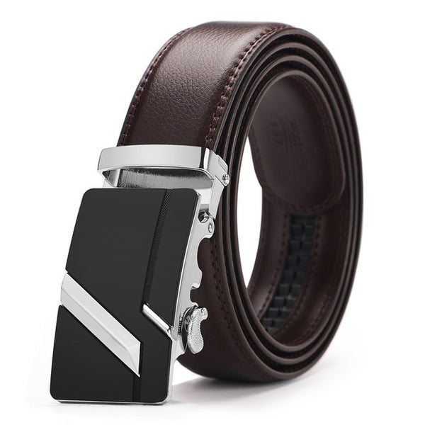 2019 New automatic buckle belts for men leather strap  men's belts Fashion brand designer male jean belt
