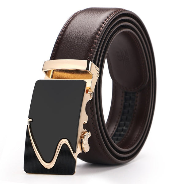 2019 New automatic buckle belts for men leather strap  men's belts Fashion brand designer male jean belt