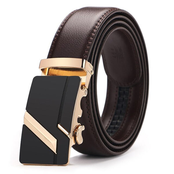 2019 New automatic buckle belts for men leather strap  men's belts Fashion brand designer male jean belt