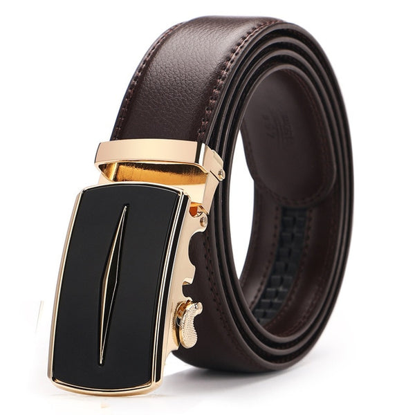 2019 New automatic buckle belts for men leather strap  men's belts Fashion brand designer male jean belt