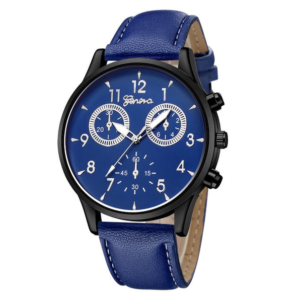 2019 Fashion Men's Leather Military Casual Analog Quartz Wrist Watch Business Watches Freeshipping & Wholesale Mnycxen #D
