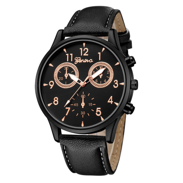2019 Fashion Men's Leather Military Casual Analog Quartz Wrist Watch Business Watches Freeshipping & Wholesale Mnycxen #D