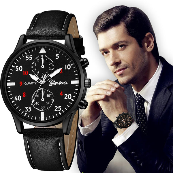 The Mens' Watches relogio masculino Quartz Wrist Watches High Quality PU Leather Watch Strap Analog Slim Dial Casual Waterproof
