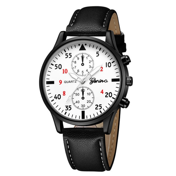 The Mens' Watches relogio masculino Quartz Wrist Watches High Quality PU Leather Watch Strap Analog Slim Dial Casual Waterproof