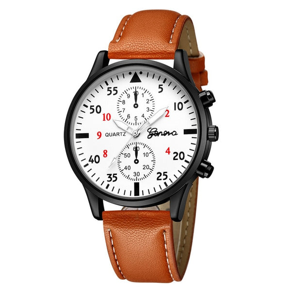 The Mens' Watches relogio masculino Quartz Wrist Watches High Quality PU Leather Watch Strap Analog Slim Dial Casual Waterproof